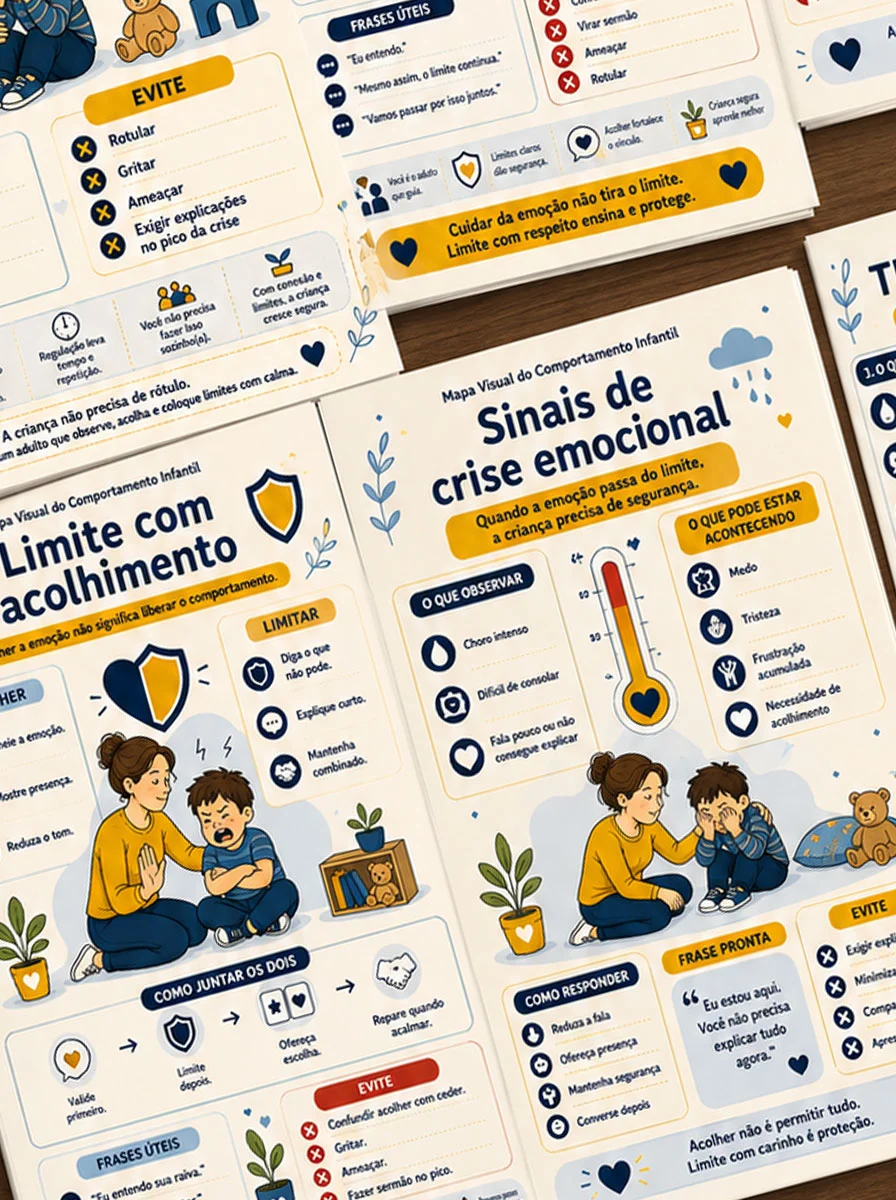 Mapas visuais do comportamento infantil impressos